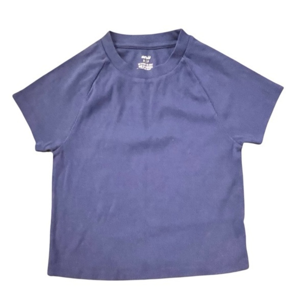 Aerie Navy Blue Cropped Top Ribbed Size Small High Neck Stretch NWOT